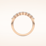 0.47 TCW Round Shaped Moissanite Half Eternity Wedding Band