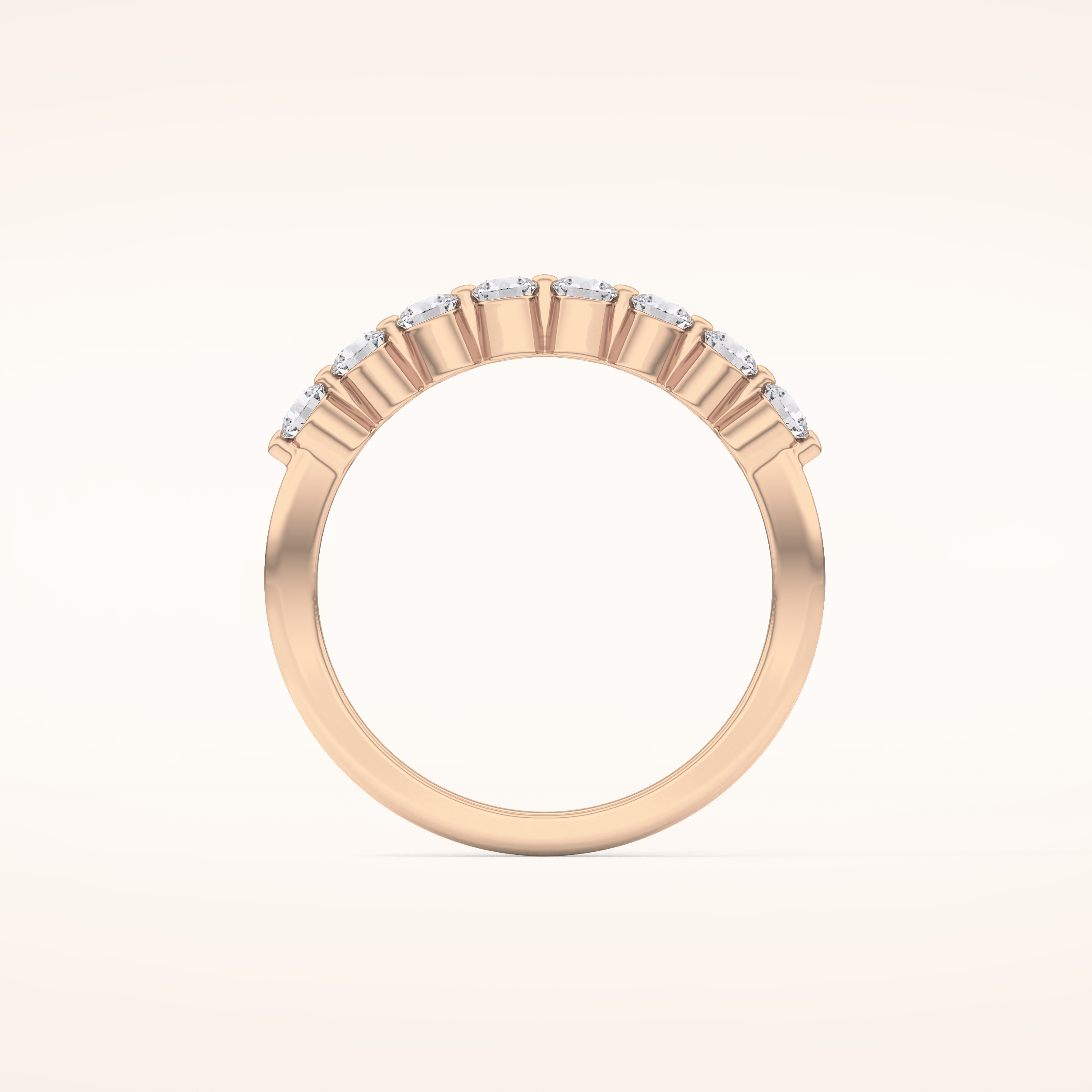 0.47 TCW Round Shaped Moissanite Half Eternity Wedding Band