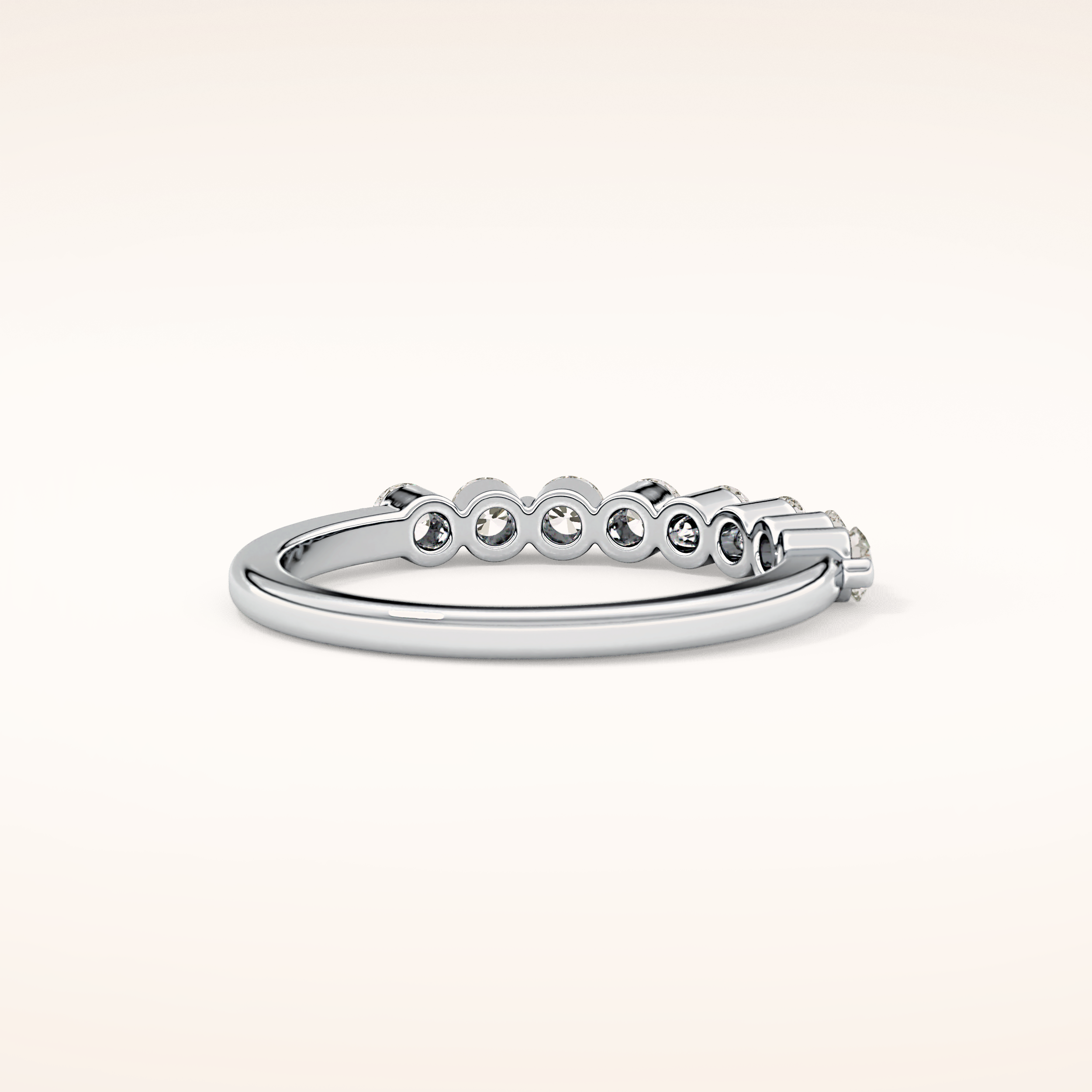 0.47 TCW Round Shaped Moissanite Half Eternity Wedding Band