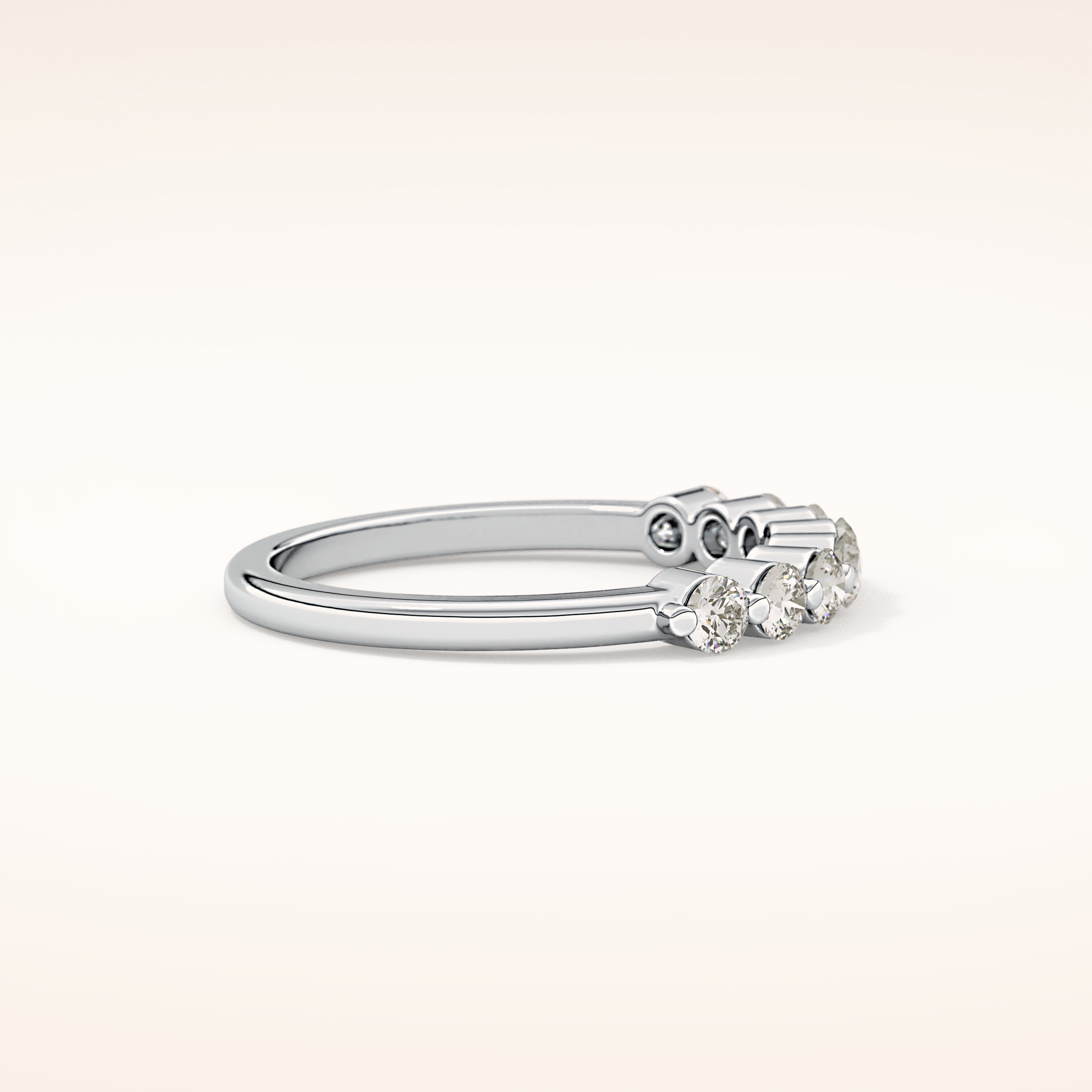0.47 TCW Round Shaped Moissanite Half Eternity Wedding Band