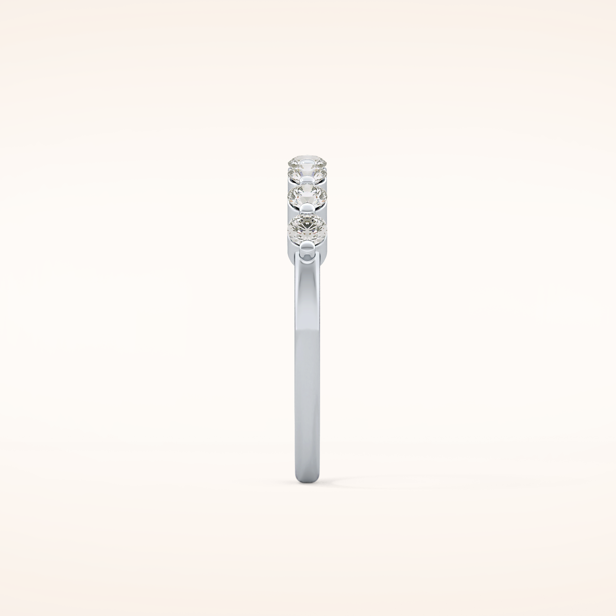0.47 TCW Round Shaped Moissanite Half Eternity Wedding Band