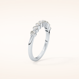 0.47 TCW Round Shaped Moissanite Half Eternity Wedding Band
