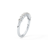 Half Eternity Wedding Band with 0.47 TCW Round Cut Moissanite – Yellow, White, or Rose Gold