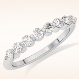 0.47 TCW Round Shaped Moissanite Half Eternity Wedding Band