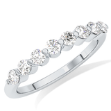 Half Eternity Wedding Band with 0.47 TCW Round Cut Moissanite – Yellow, White, or Rose Gold