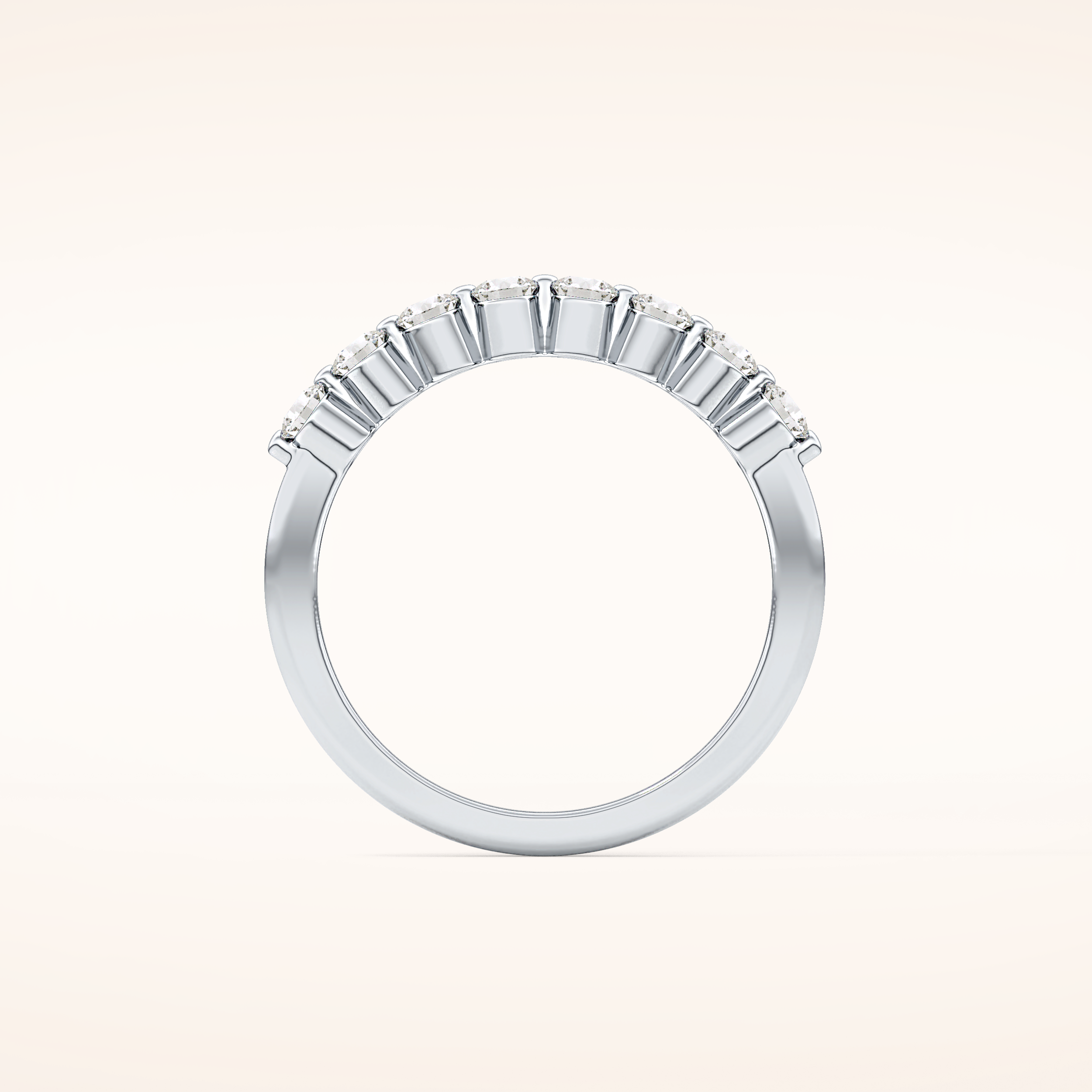 0.47 TCW Round Shaped Moissanite Half Eternity Wedding Band