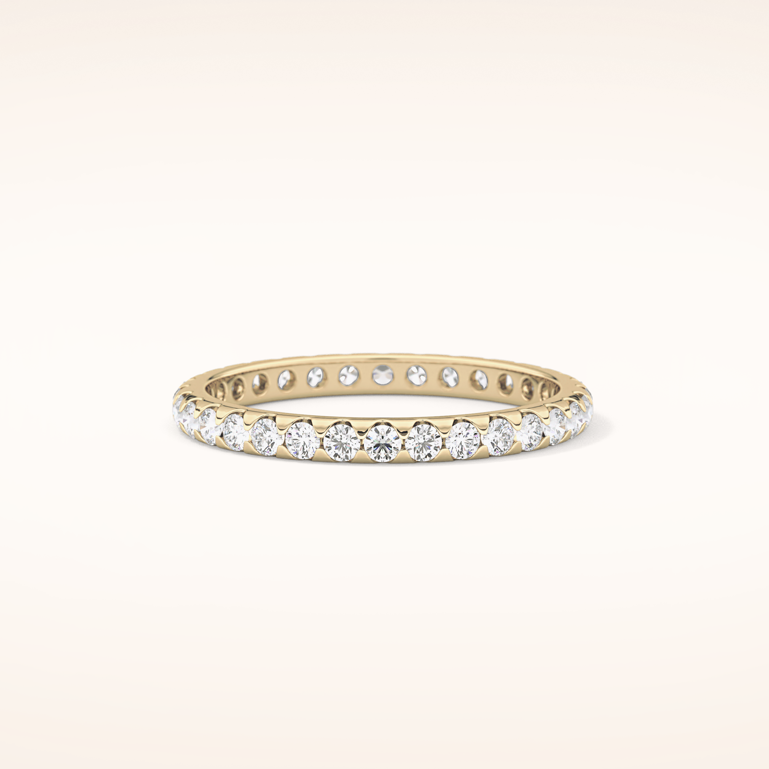 0.59 TCW Round Shaped Moissanite Full Eternity Wedding Band