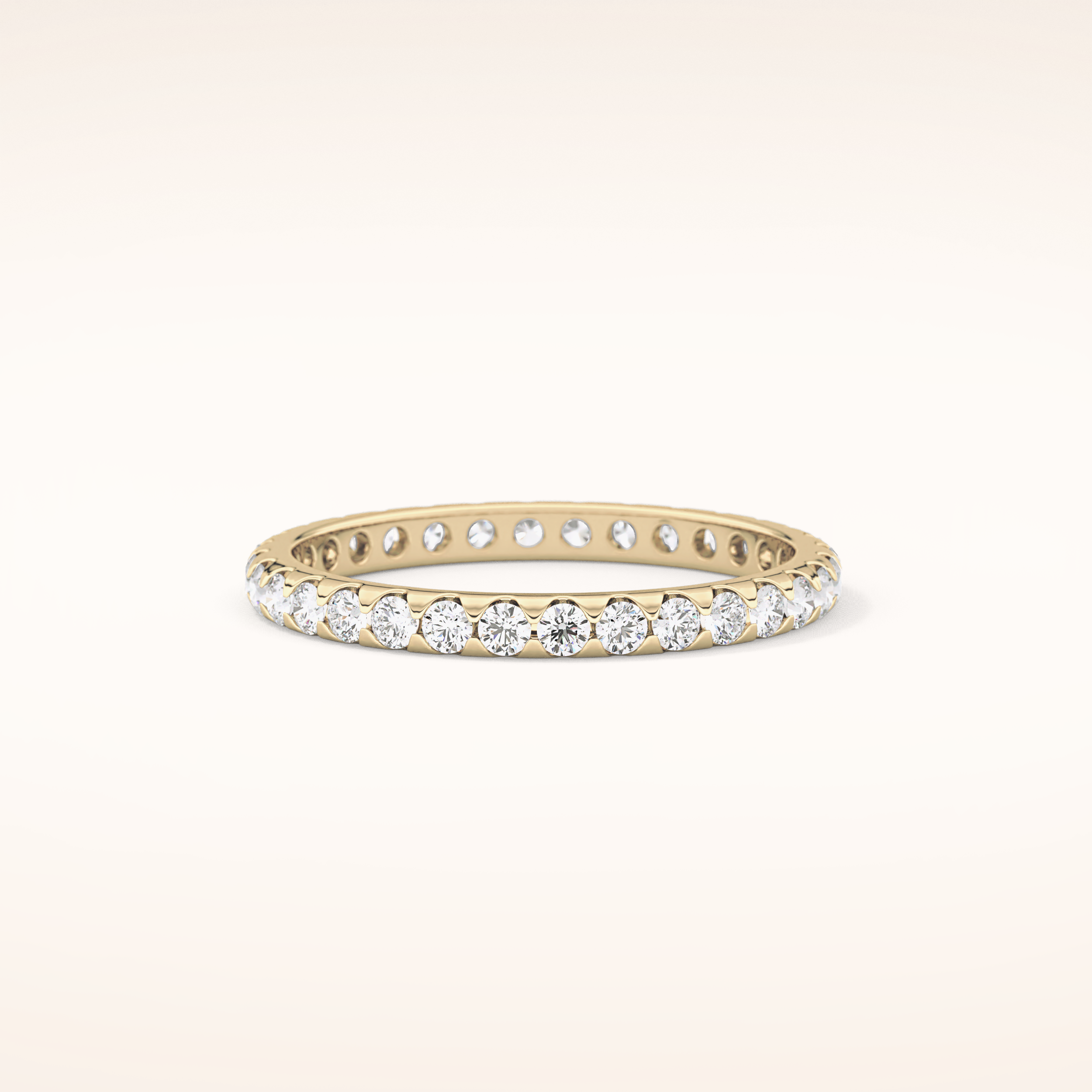 0.59 TCW Round Shaped Moissanite Full Eternity Wedding Band