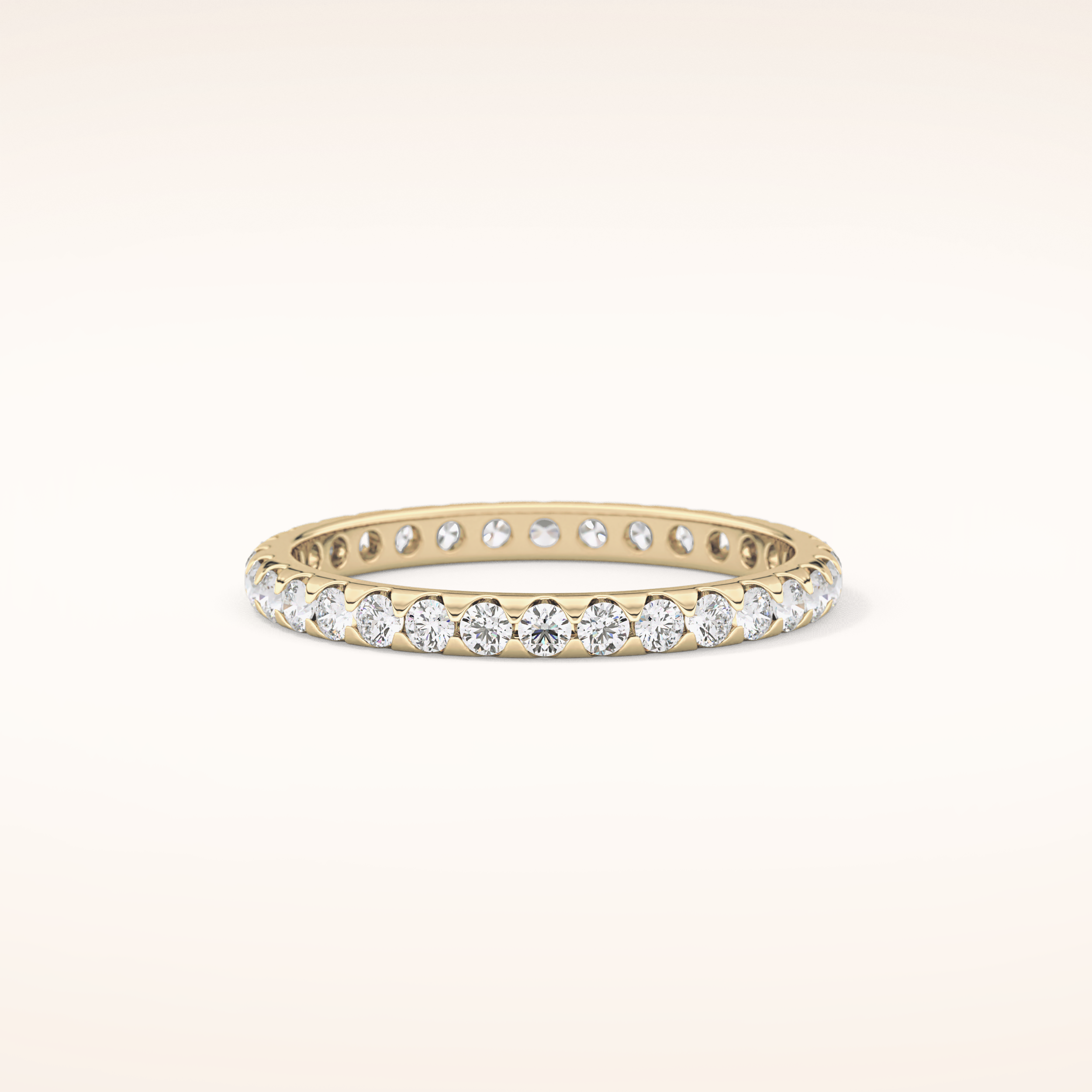 0.59 TCW Round Shaped Moissanite Full Eternity Wedding Band