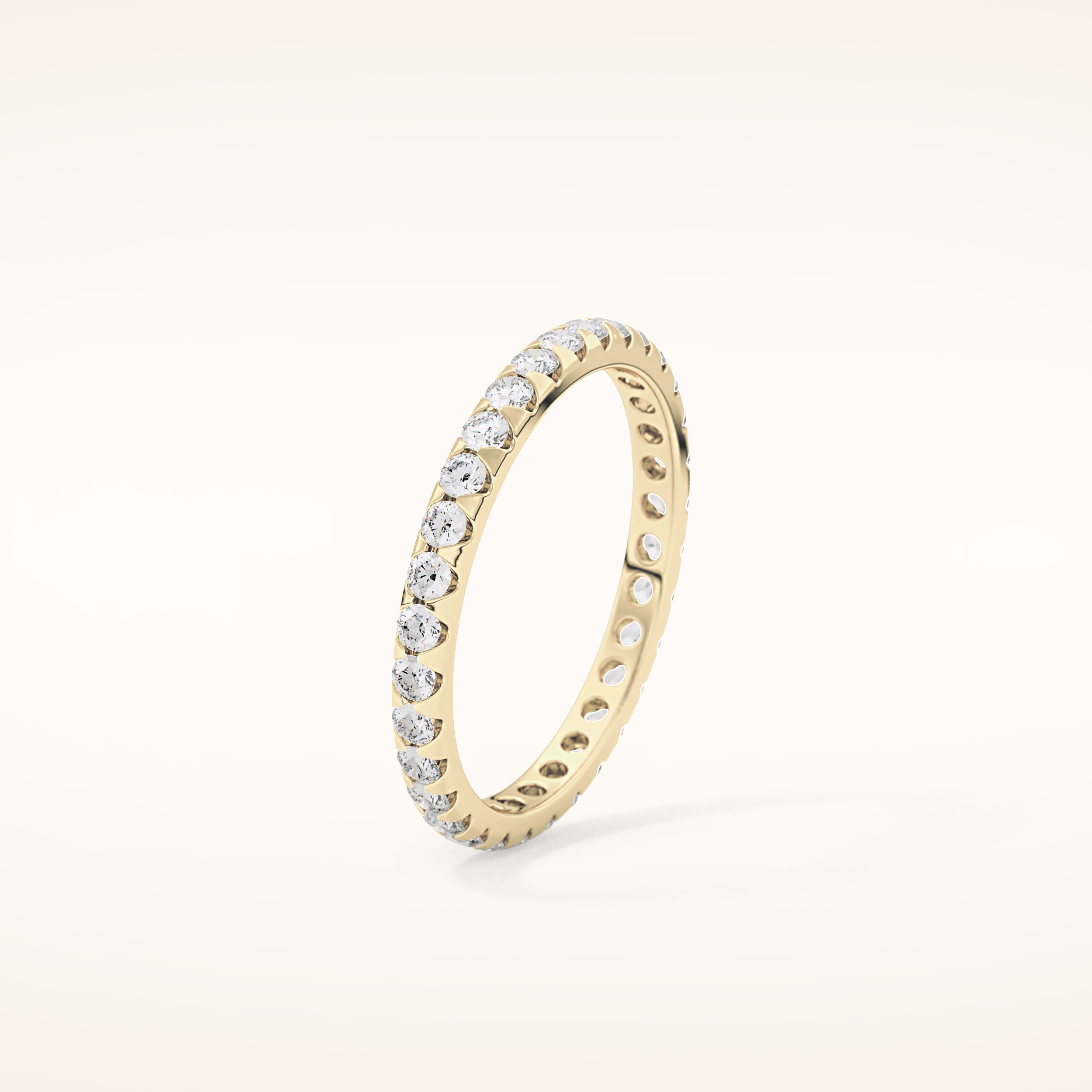 0.59 TCW Round Shaped Moissanite Full Eternity Wedding Band