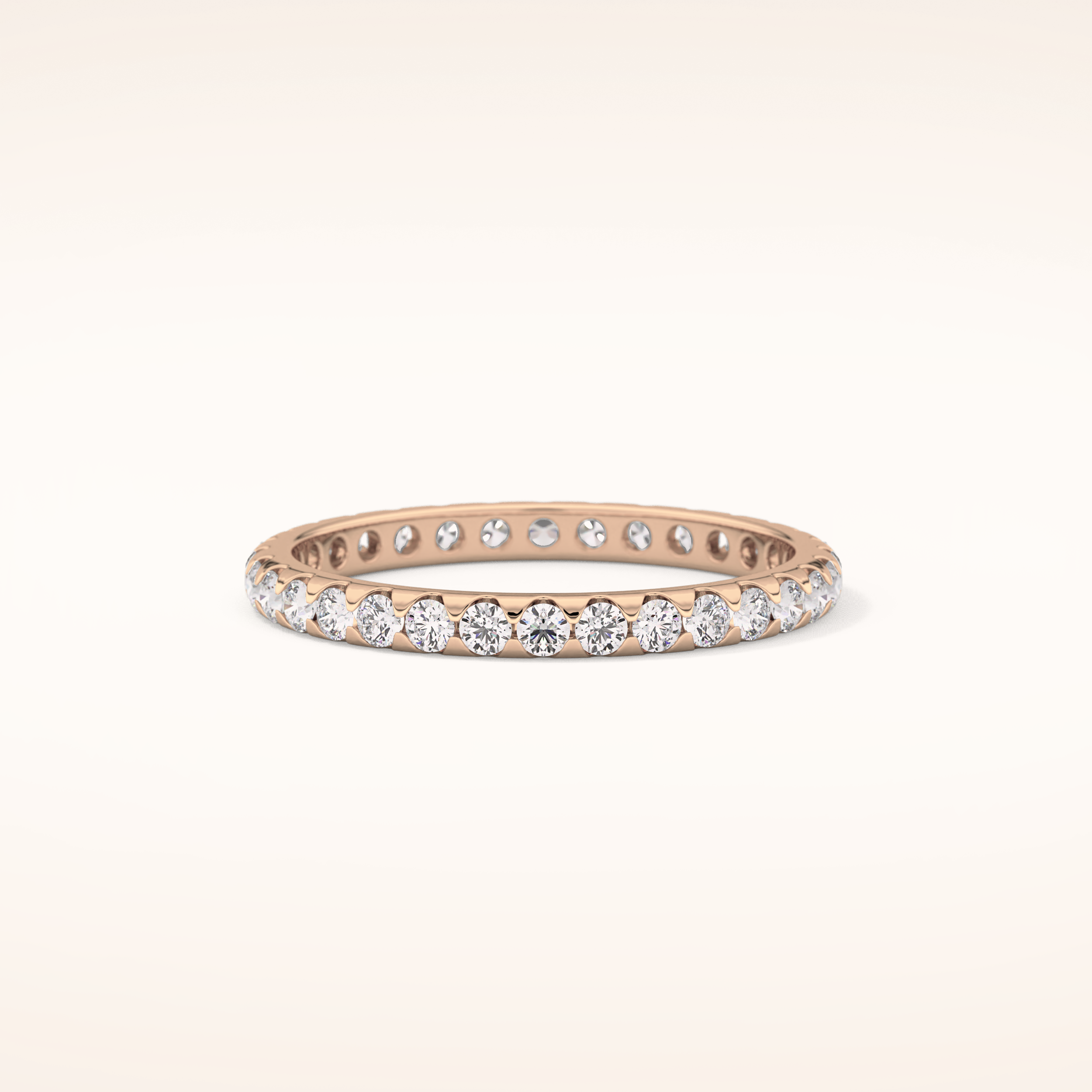 0.59 TCW Round Shaped Moissanite Full Eternity Wedding Band