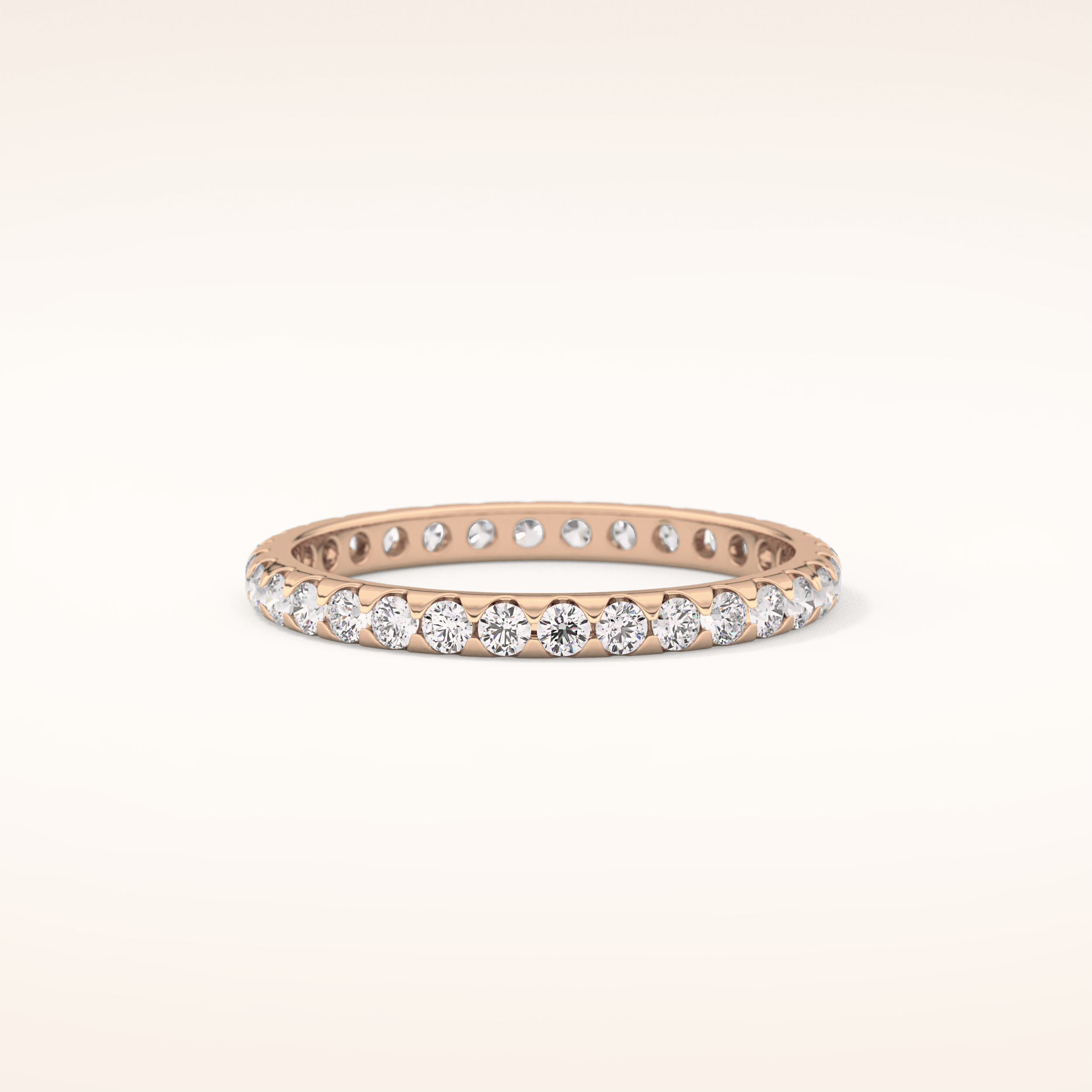 0.59 TCW Round Shaped Moissanite Full Eternity Wedding Band