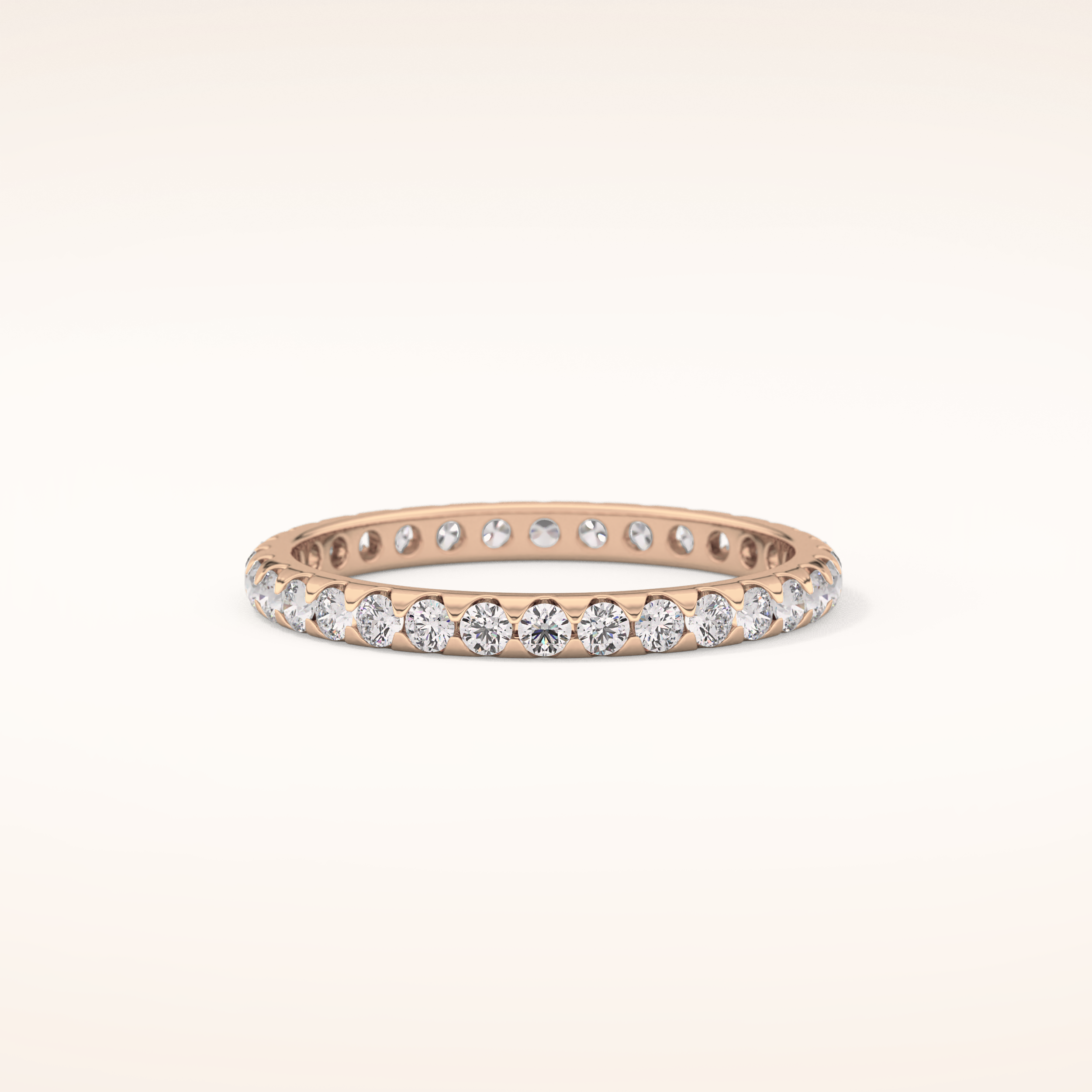 0.59 TCW Round Shaped Moissanite Full Eternity Wedding Band