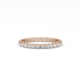 Full Eternity Wedding Band with 0.59 TCW Round Cut Moissanite – Yellow, White, or Rose Gold