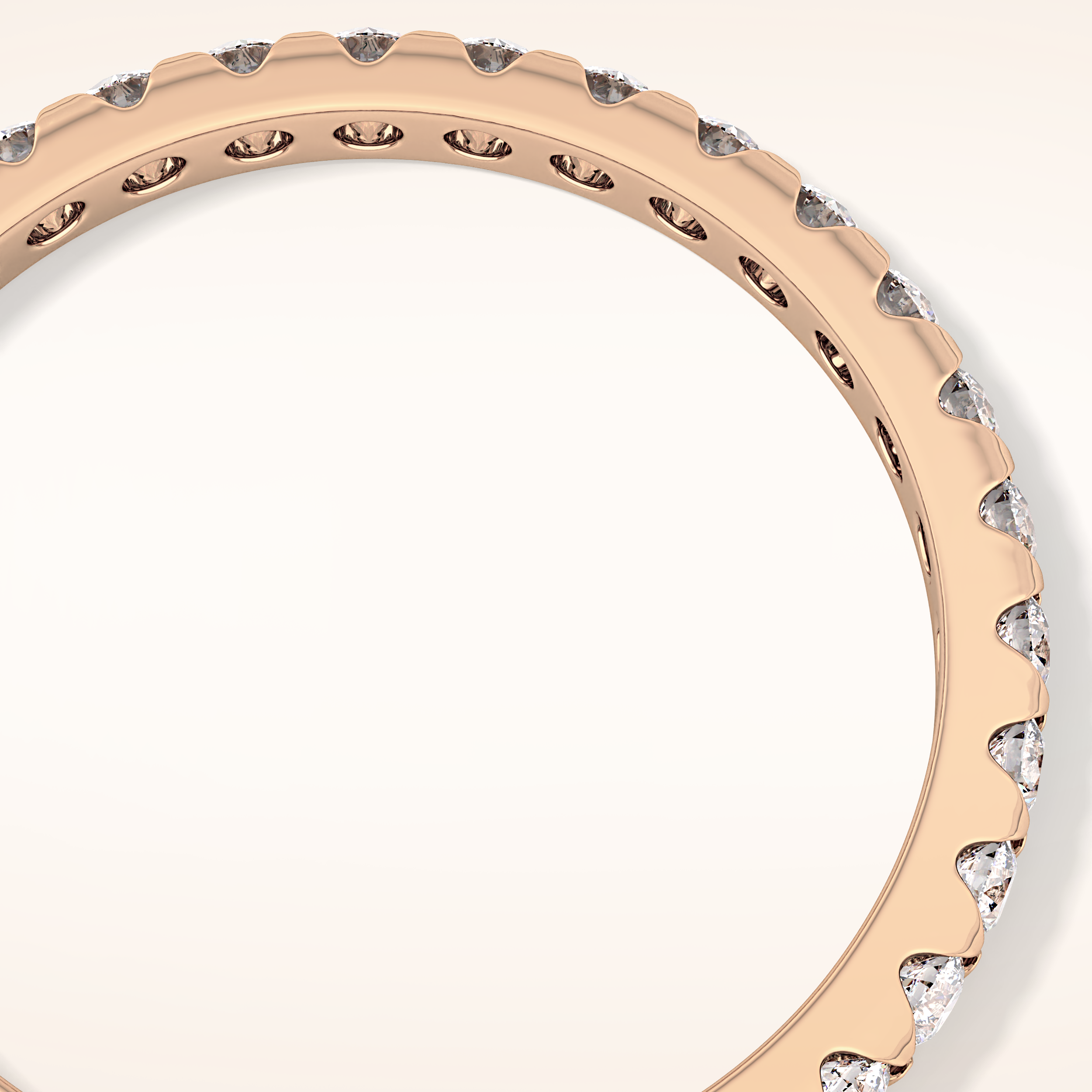 0.59 TCW Round Shaped Moissanite Full Eternity Wedding Band