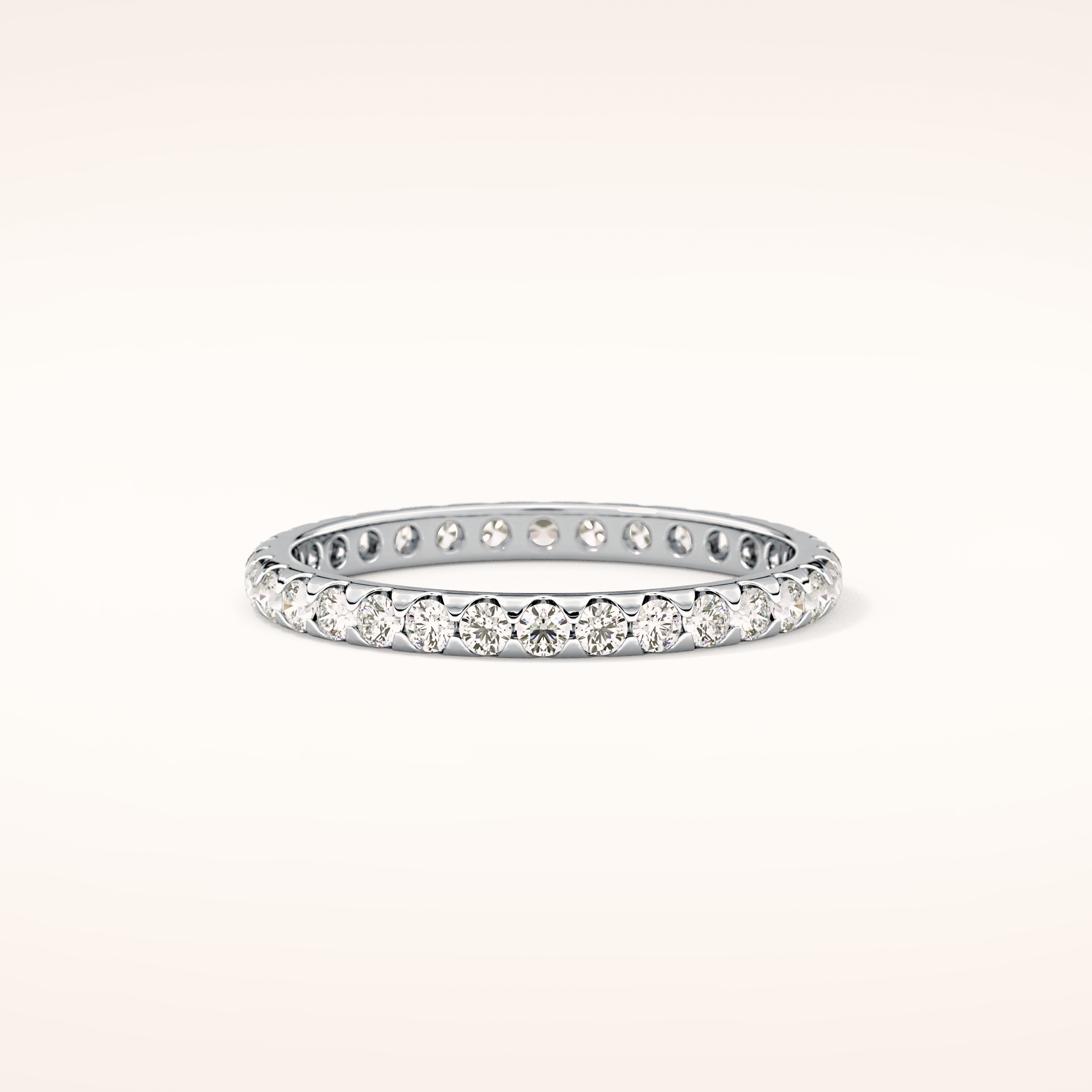 0.59 TCW Round Shaped Moissanite Full Eternity Wedding Band