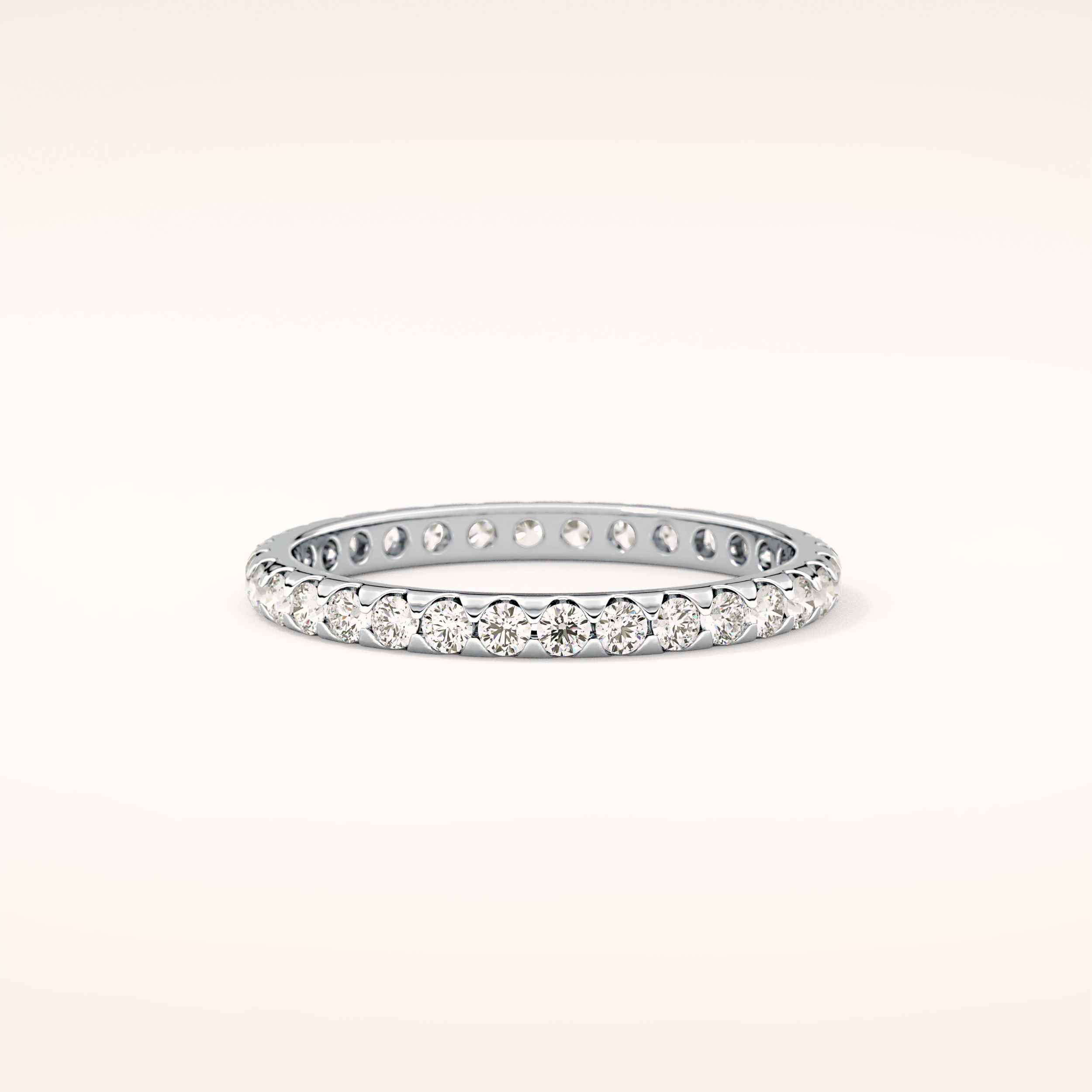 0.59 TCW Round Shaped Moissanite Full Eternity Wedding Band