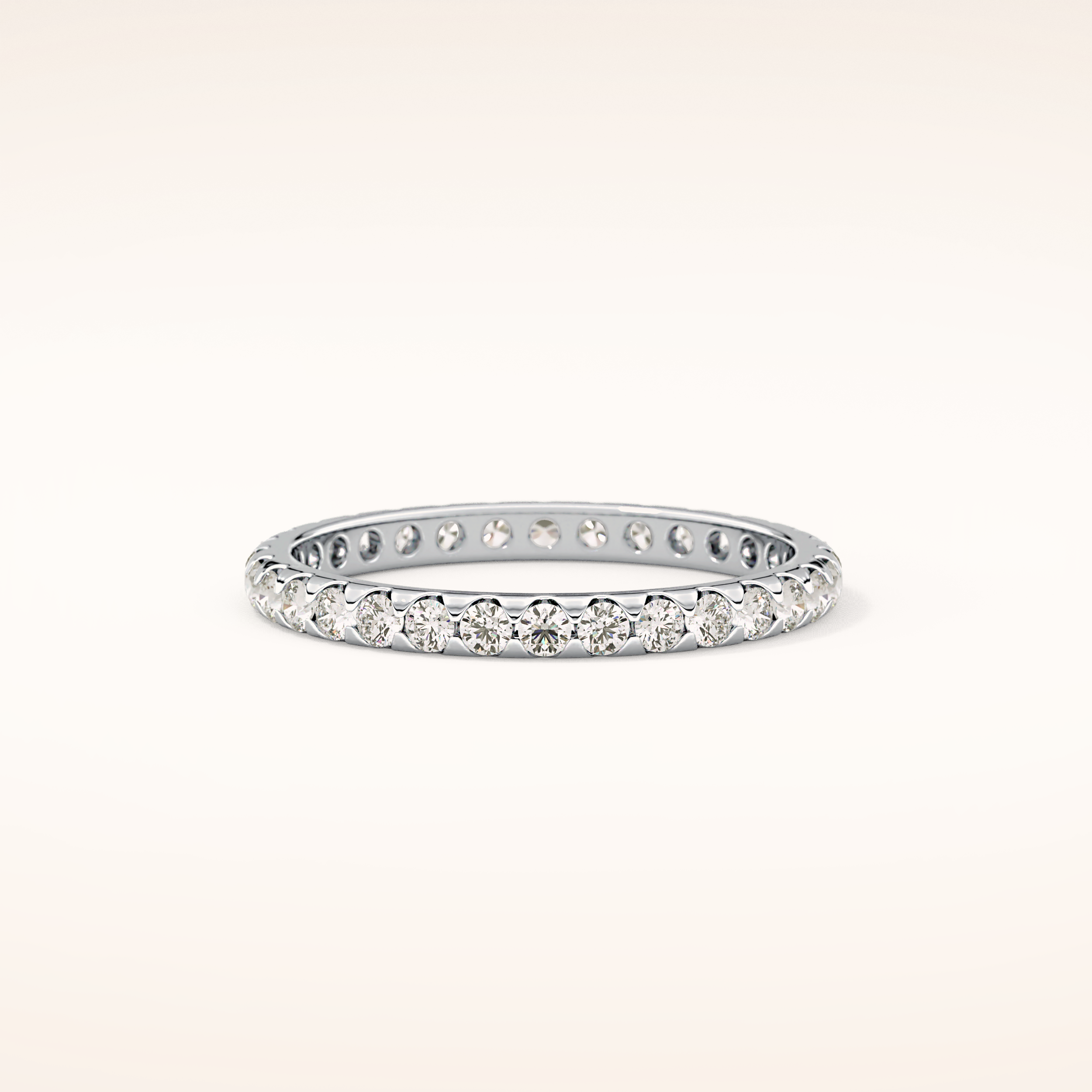 0.59 TCW Round Shaped Moissanite Full Eternity Wedding Band