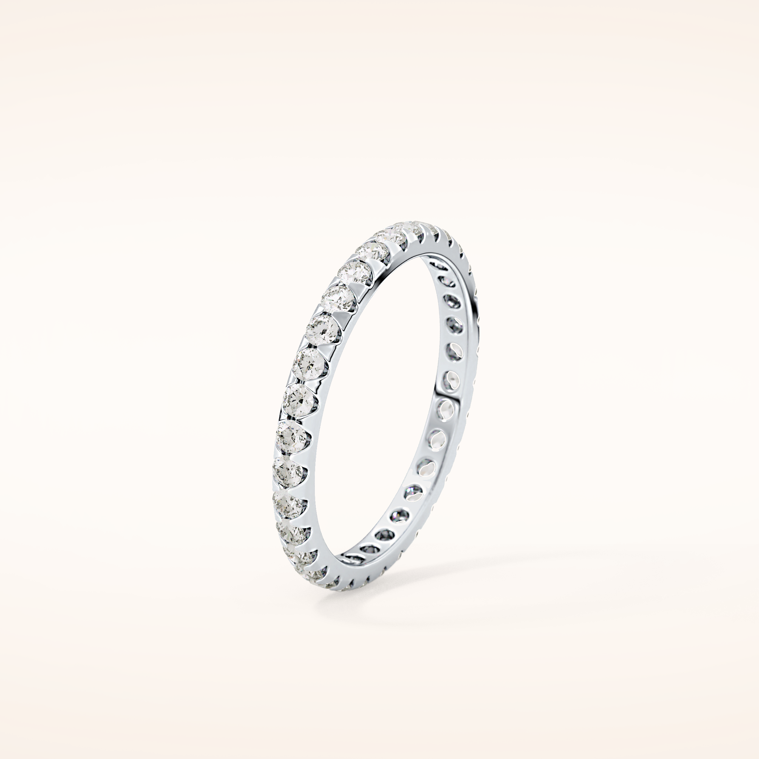 0.59 TCW Round Shaped Moissanite Full Eternity Wedding Band