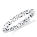 Full Eternity Wedding Band with 0.59 TCW Round Cut Moissanite – Yellow, White, or Rose Gold