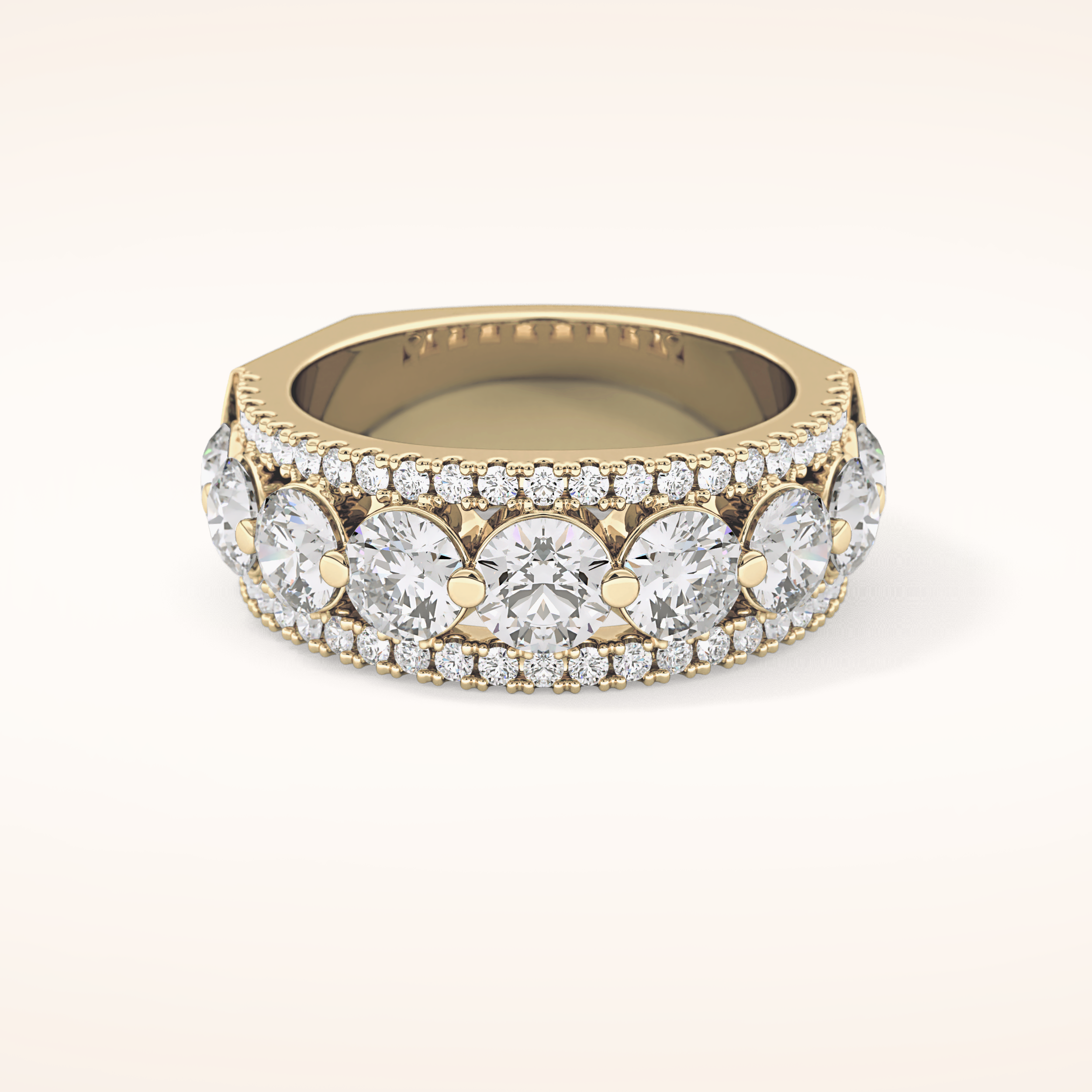 2.67 TCW Round Shaped Moissanite Half Eternity Wedding Band