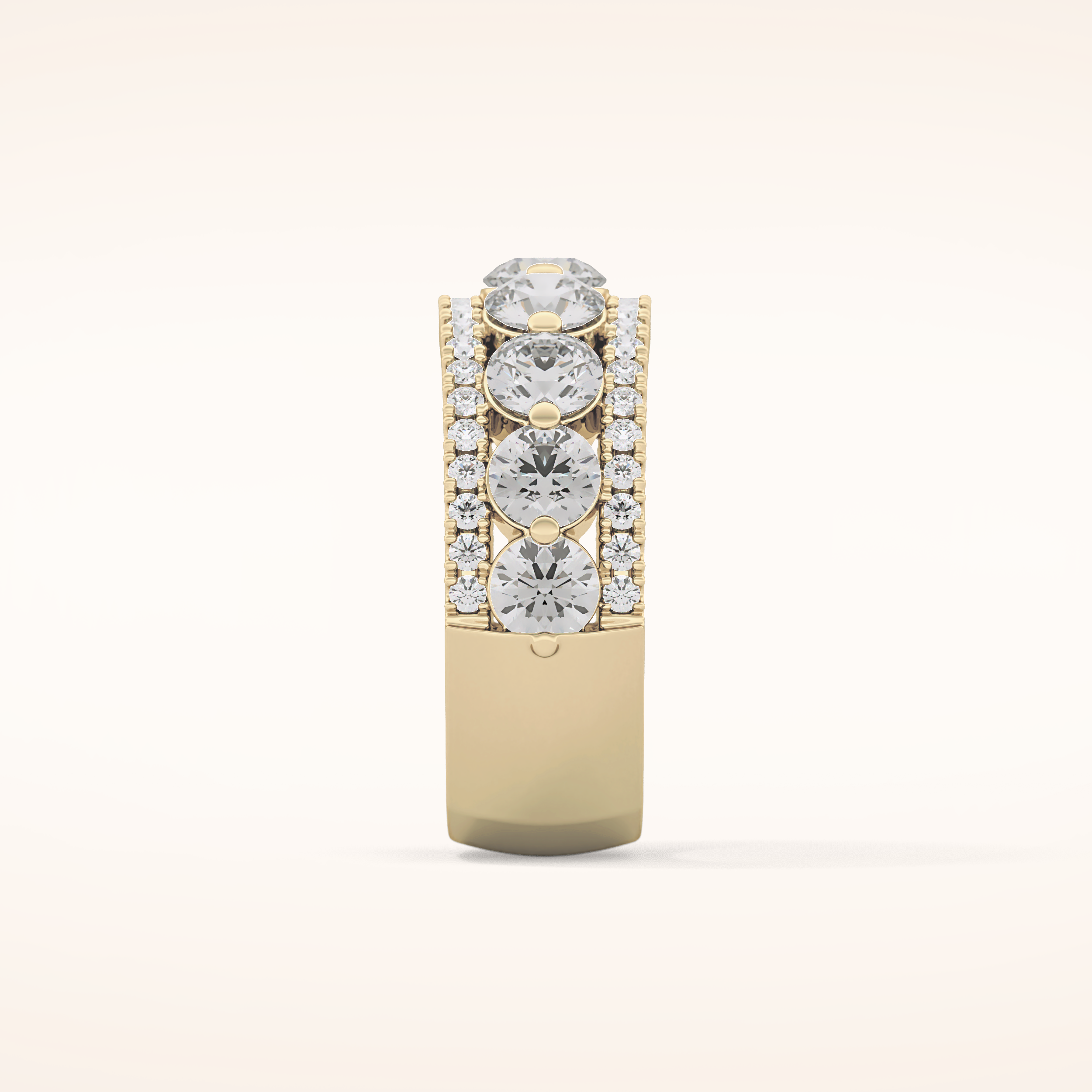 2.67 TCW Round Shaped Moissanite Half Eternity Wedding Band