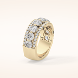 2.67 TCW Round Shaped Moissanite Half Eternity Wedding Band