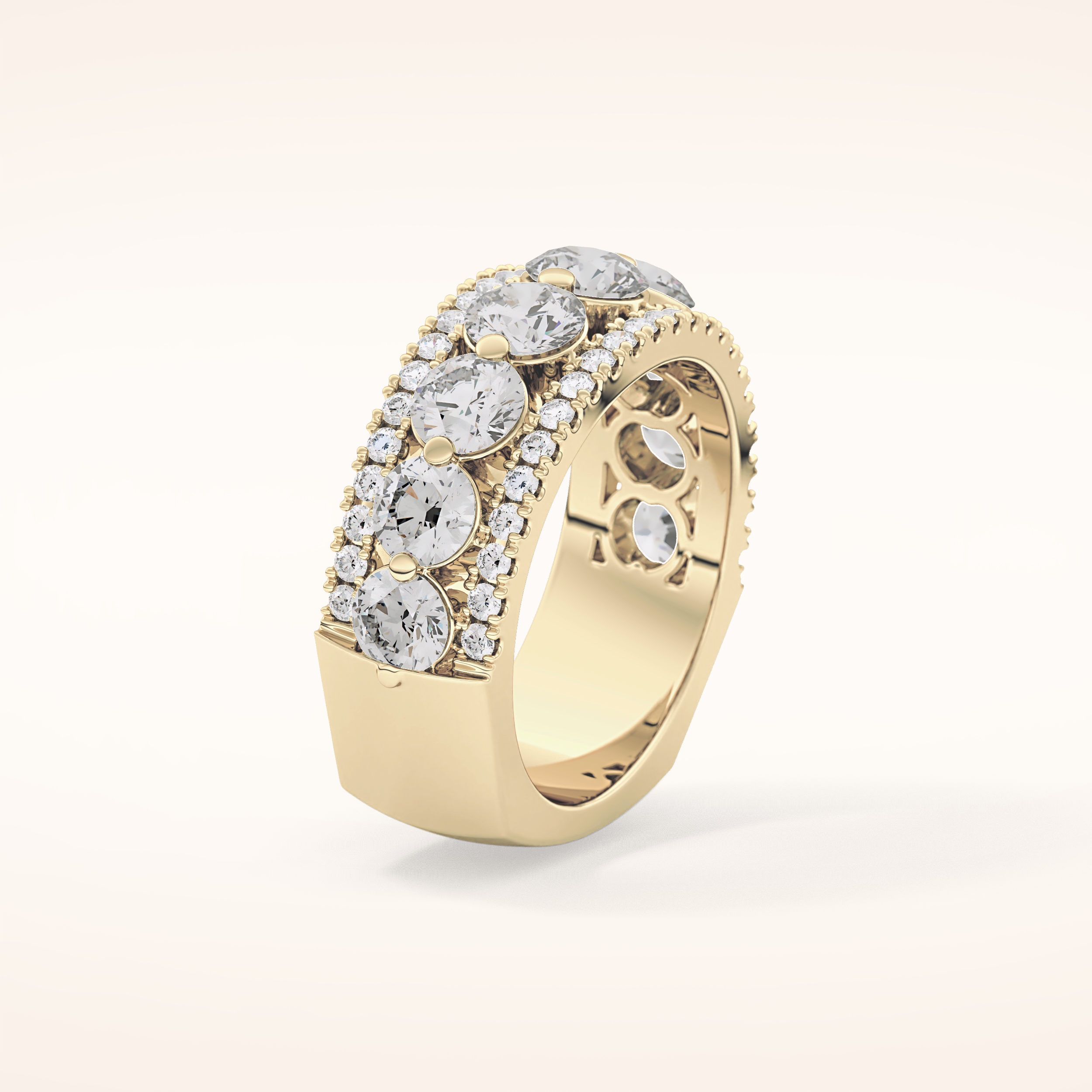 2.67 TCW Round Shaped Moissanite Half Eternity Wedding Band