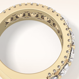 2.67 TCW Round Shaped Moissanite Half Eternity Wedding Band