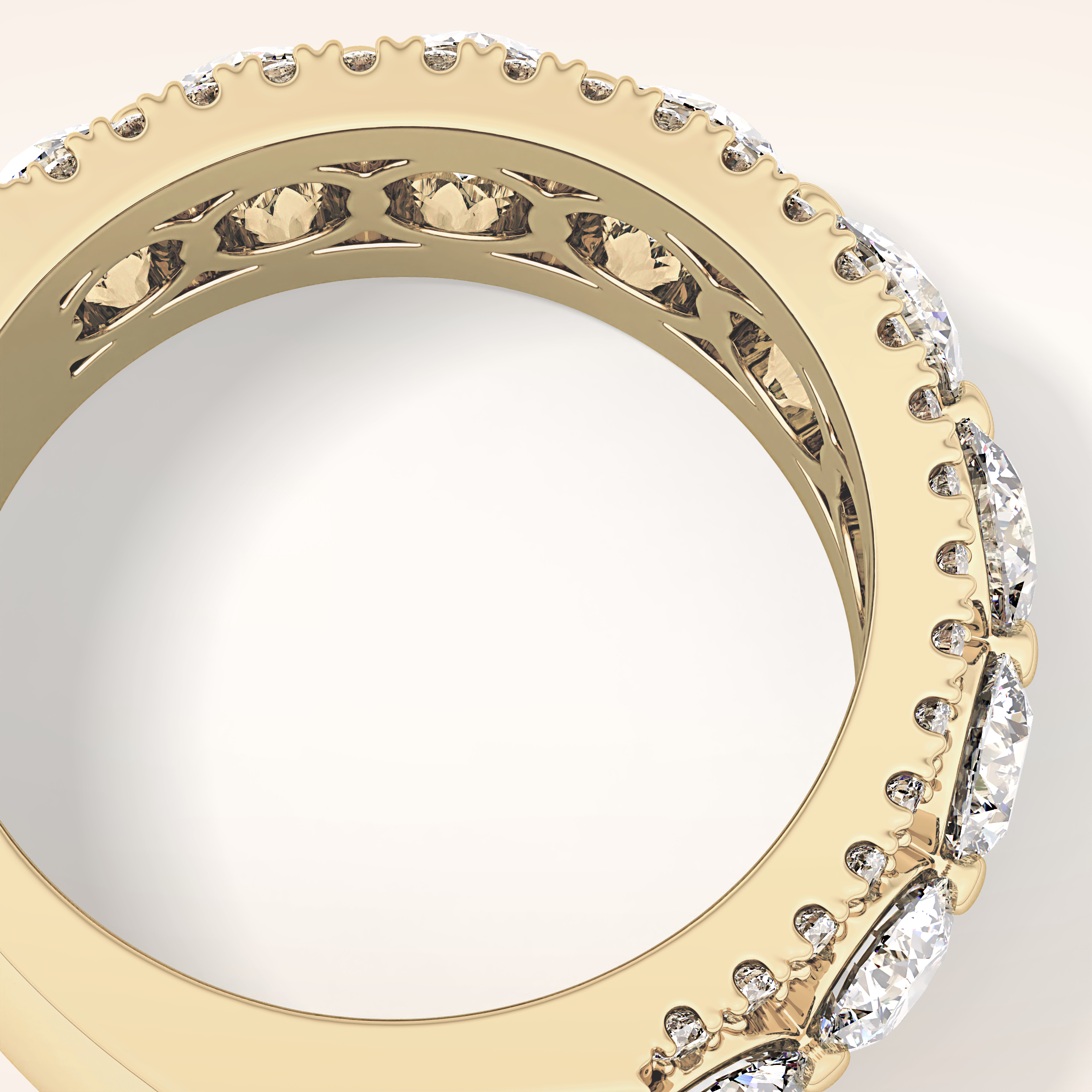 2.67 TCW Round Shaped Moissanite Half Eternity Wedding Band