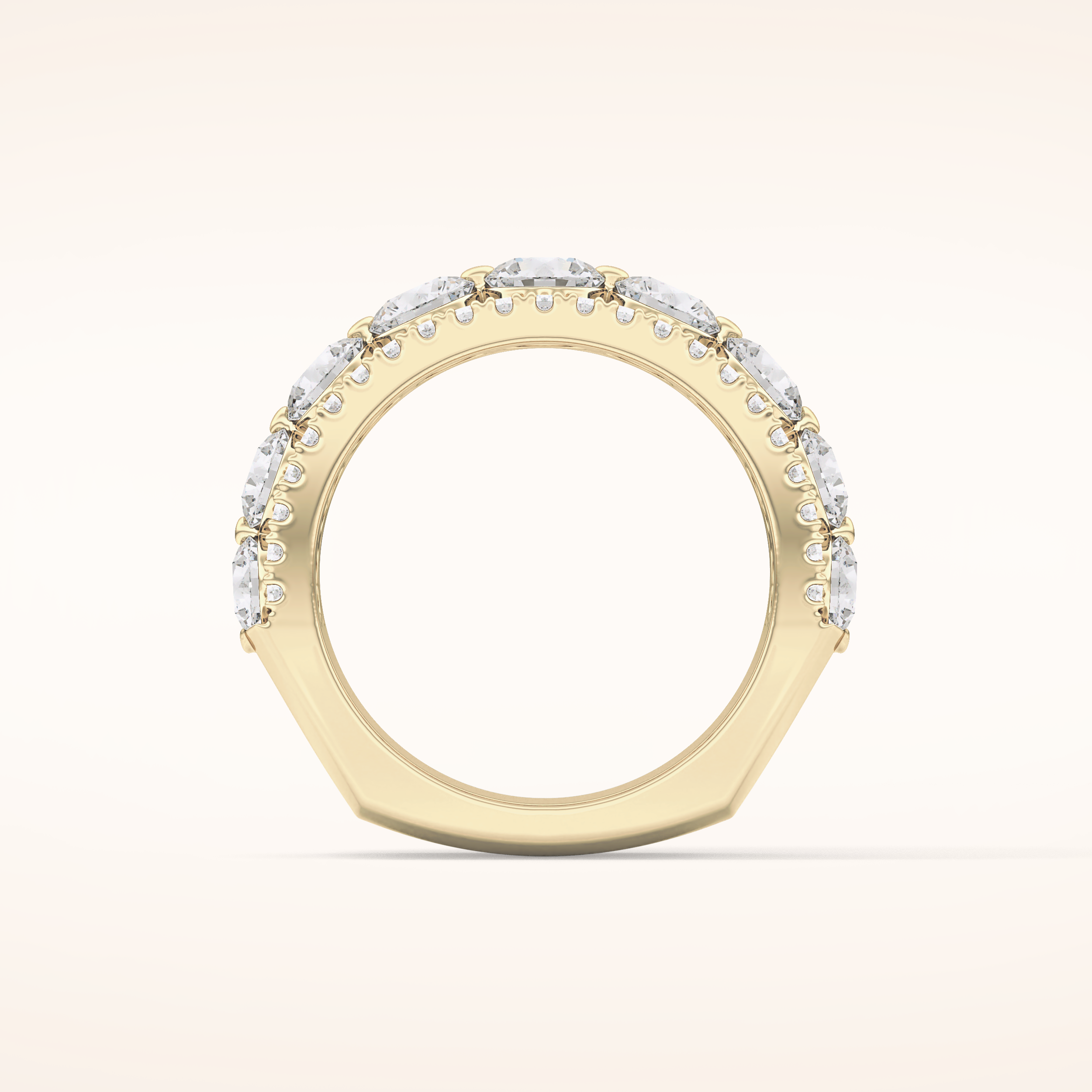 2.67 TCW Round Shaped Moissanite Half Eternity Wedding Band