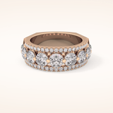 2.67 TCW Round Shaped Moissanite Half Eternity Wedding Band
