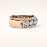 2.67 TCW Round Shaped Moissanite Half Eternity Wedding Band
