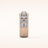 2.67 TCW Round Shaped Moissanite Half Eternity Wedding Band