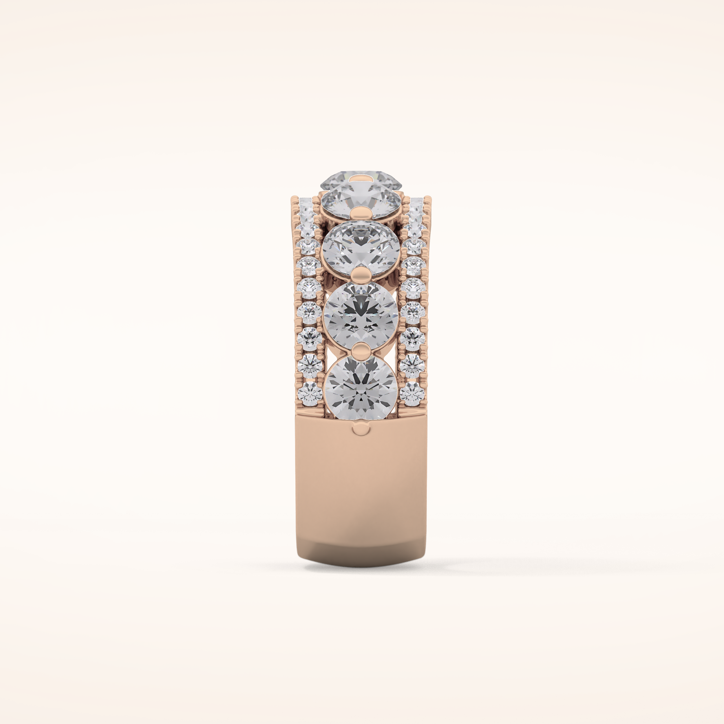 2.67 TCW Round Shaped Moissanite Half Eternity Wedding Band