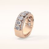 2.67 TCW Round Shaped Moissanite Half Eternity Wedding Band