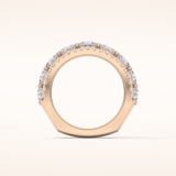 2.67 TCW Round Shaped Moissanite Half Eternity Wedding Band