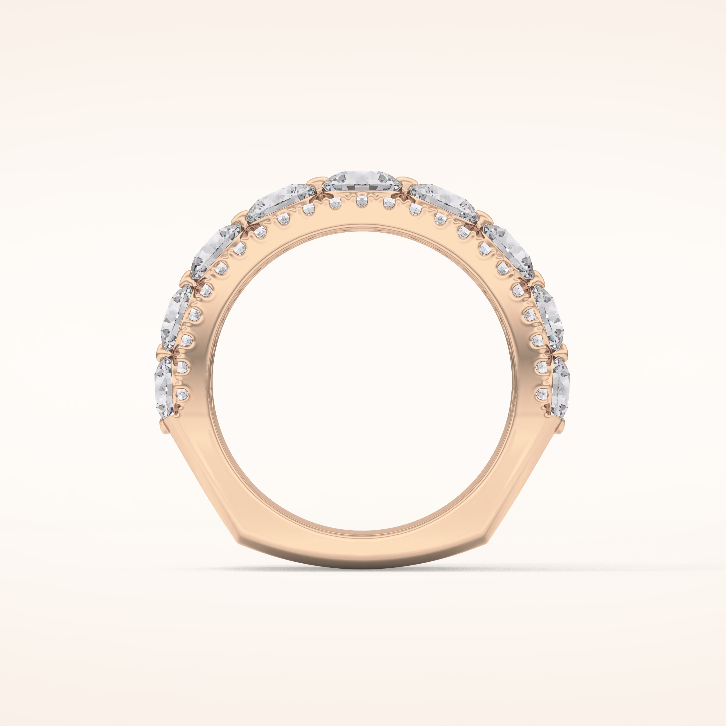 2.67 TCW Round Shaped Moissanite Half Eternity Wedding Band