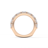 Half Eternity Wedding Band with 2.67 TCW Round Cut Moissanite – Yellow, White, or Rose Gold