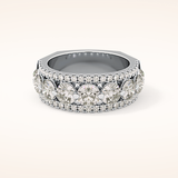 2.67 TCW Round Shaped Moissanite Half Eternity Wedding Band