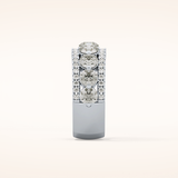 2.67 TCW Round Shaped Moissanite Half Eternity Wedding Band