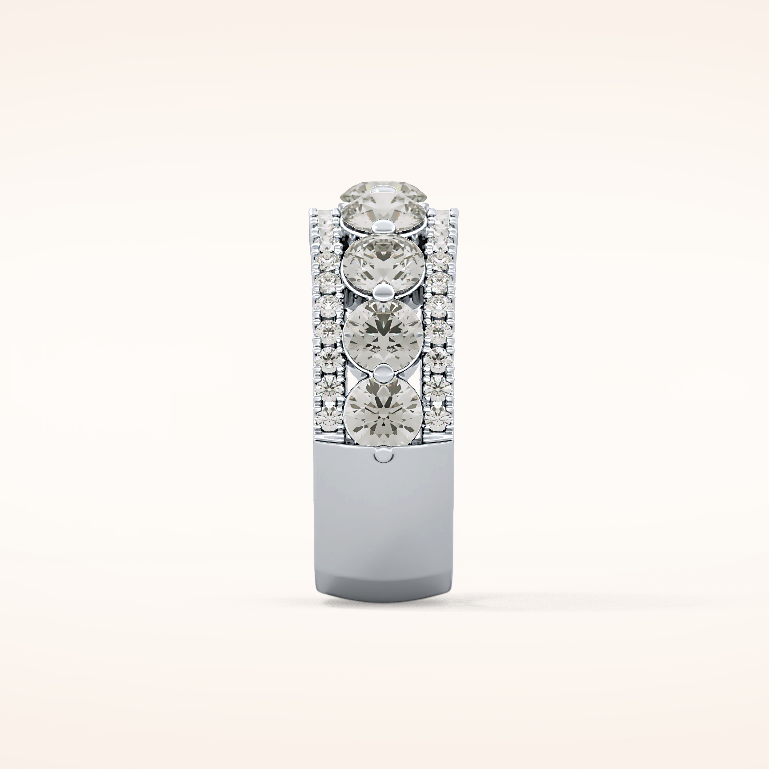 2.67 TCW Round Shaped Moissanite Half Eternity Wedding Band