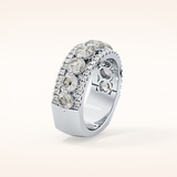 2.67 TCW Round Shaped Moissanite Half Eternity Wedding Band