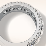 2.67 TCW Round Shaped Moissanite Half Eternity Wedding Band