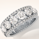 2.67 TCW Round Shaped Moissanite Half Eternity Wedding Band