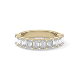 Half Eternity Wedding Band with 2.26 TCW Emerald Cut Moissanite – Yellow, White, or Rose Gold