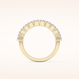2.26 TCW Emerald Shaped Moissanite Half Eternity Wedding Band