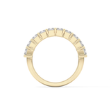 Half Eternity Wedding Band with 2.26 TCW Emerald Cut Moissanite – Yellow, White, or Rose Gold