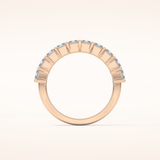 2.26 TCW Emerald Shaped Moissanite Half Eternity Wedding Band
