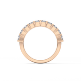 Half Eternity Wedding Band with 2.26 TCW Emerald Cut Moissanite – Yellow, White, or Rose Gold